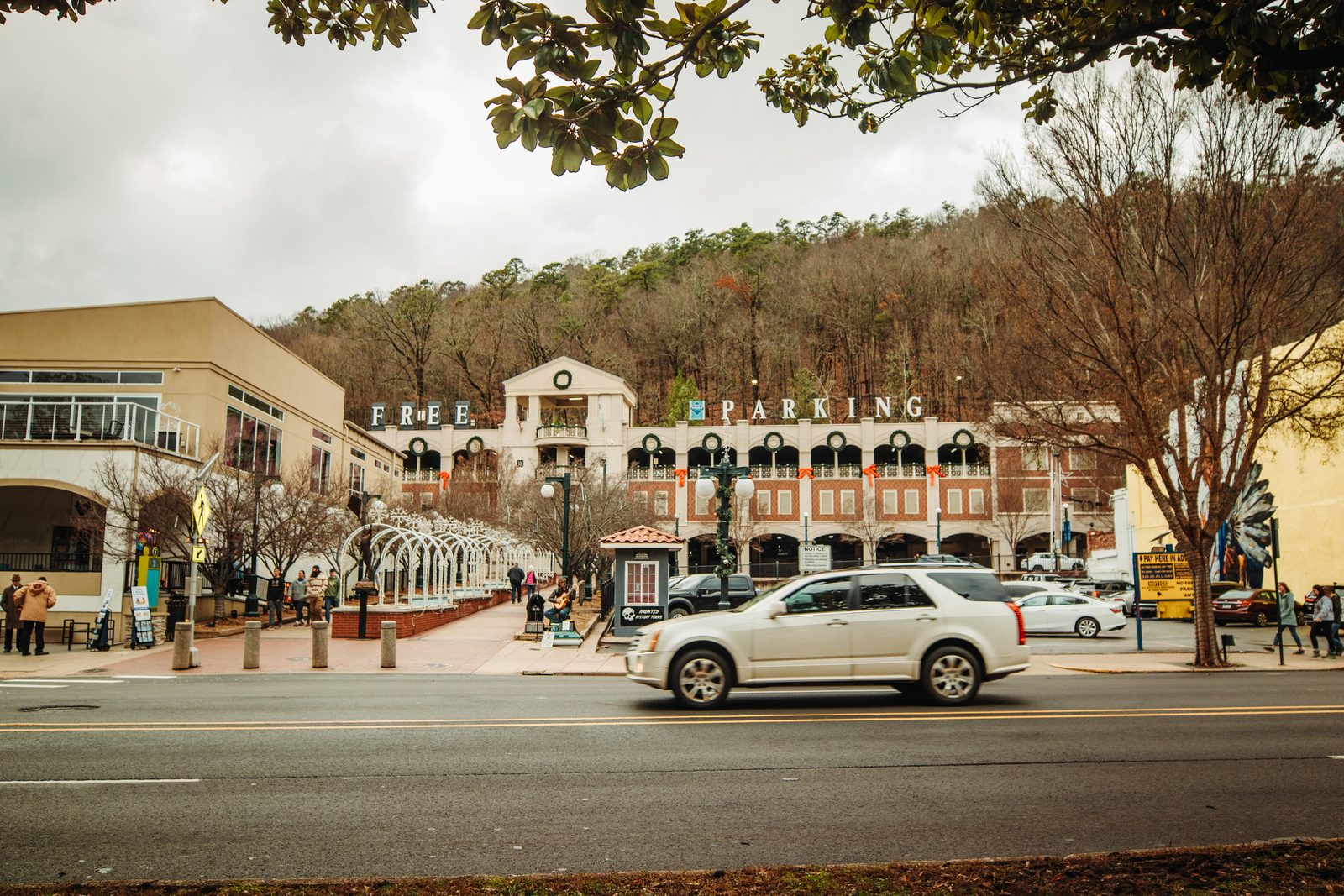 Street view of a parking garage